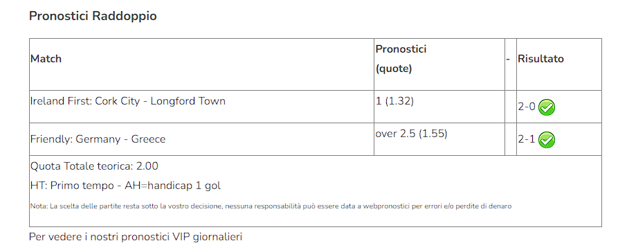 raddoppio 7 giugno 2024